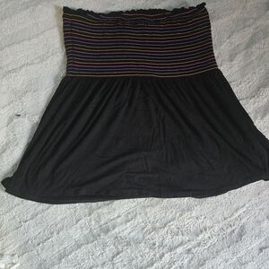 torrid Black Skater Skirt with Rainbow Stripe Waistband